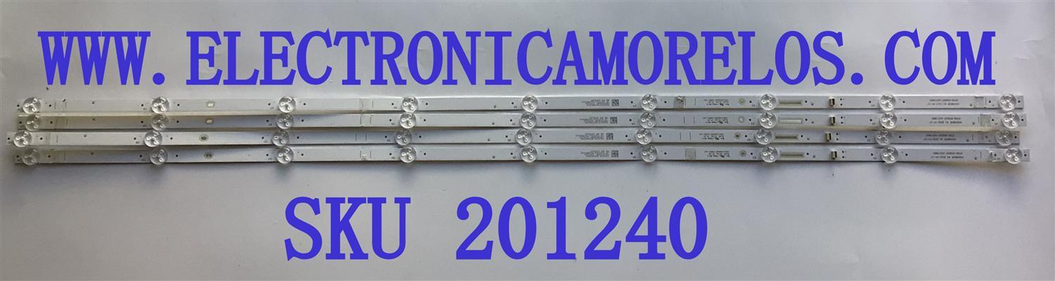 KIT DE LEDS ORIGINAL PARA TV JVC 4 PIEZAS / NUMERO DE PARTE 4708-K50DGF-A2113N01 / K500WDGF A2 / YSDL4700RA0 / 10681-A0 / 110409-500G1004 / 228329 / JF-220919 / PANEL K500WDGF / DISPLAY CV500U5-T01 / MODELO SI50URF / PG50SKA / 100012585 50"